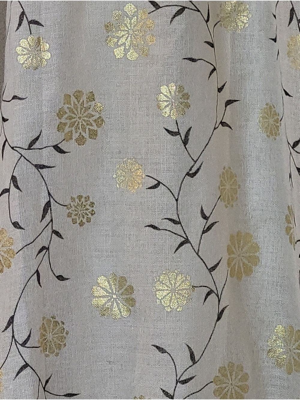 Large Vintage Fairycore Scarf Or Wrap Gilded Flowers Feminine Floral Garden Boho